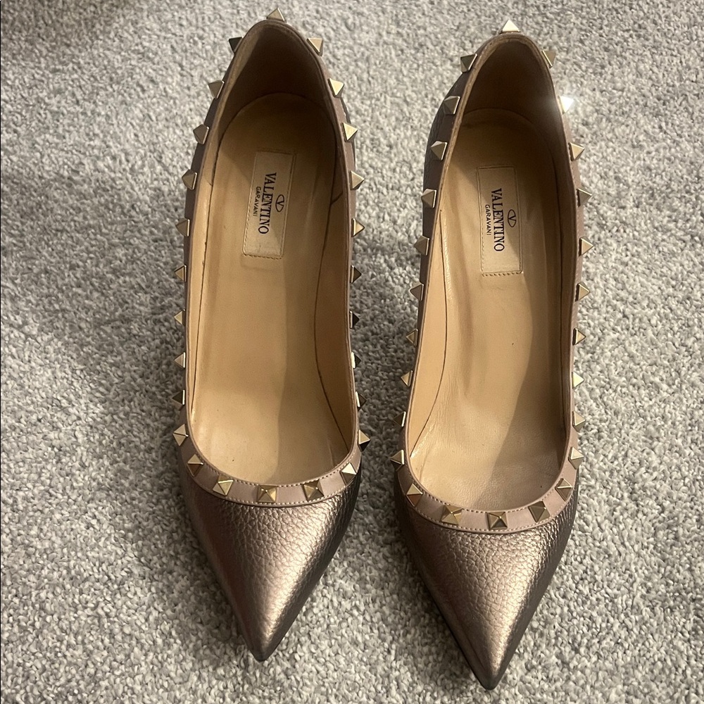 Valentino Women's Bronze Studded Heels
